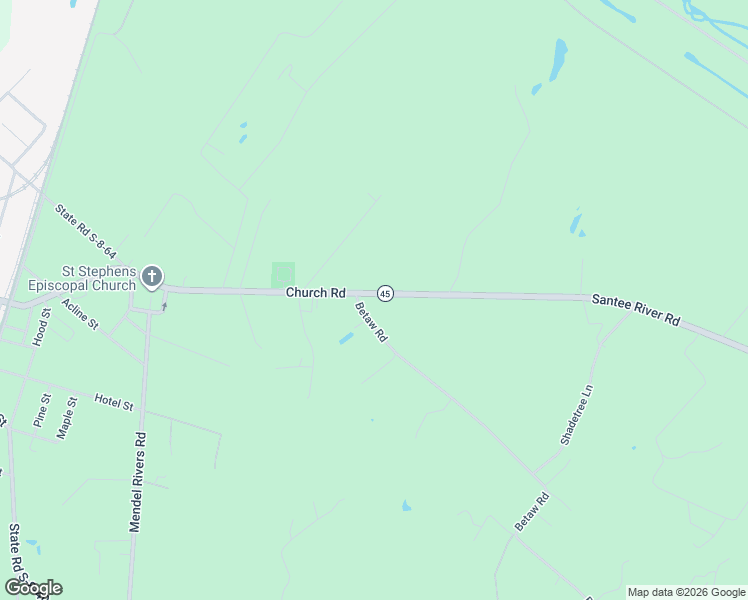 map of restaurants, bars, coffee shops, grocery stores, and more near 3643 Santee River Road in Saint Stephen