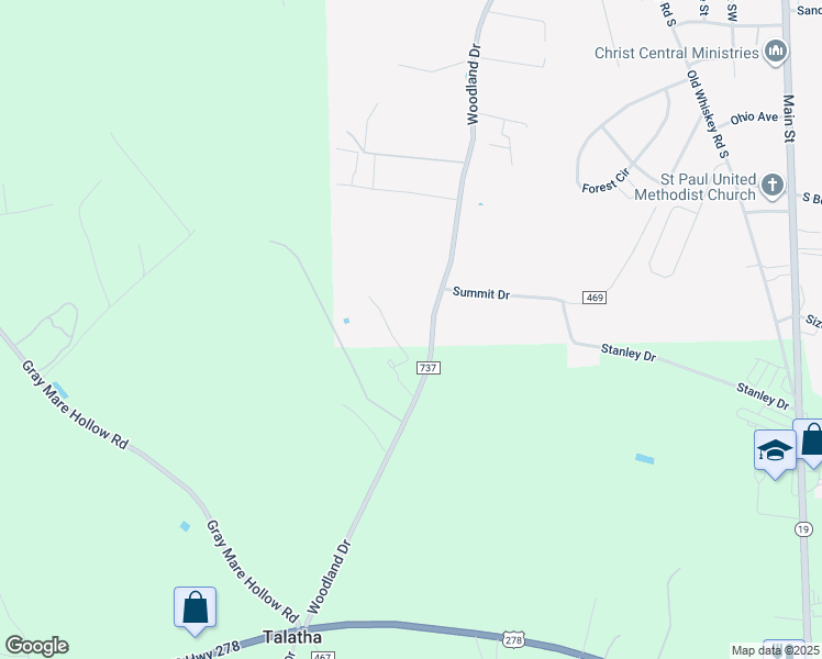 map of restaurants, bars, coffee shops, grocery stores, and more near 900 Woodland Drive in New Ellenton