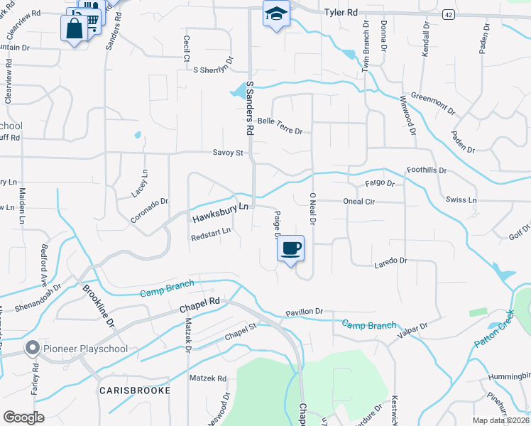 map of restaurants, bars, coffee shops, grocery stores, and more near 528 Paige Dr in Birmingham