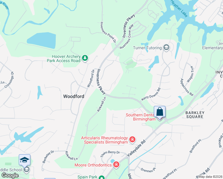 map of restaurants, bars, coffee shops, grocery stores, and more near 3021 Old Stone Drive in Birmingham