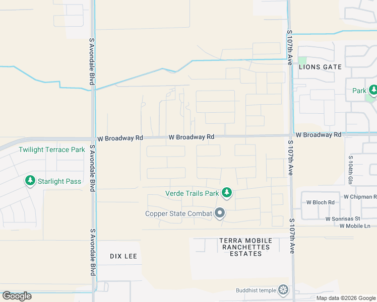 map of restaurants, bars, coffee shops, grocery stores, and more near 11225 West Broadway Road in Tolleson