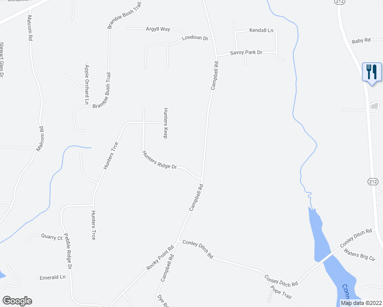 map of restaurants, bars, coffee shops, grocery stores, and more near 646 Campbell Road in Covington