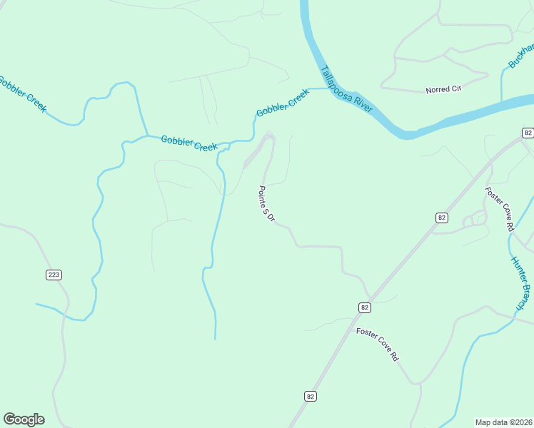 map of restaurants, bars, coffee shops, grocery stores, and more near Pointe South Drive in Lineville