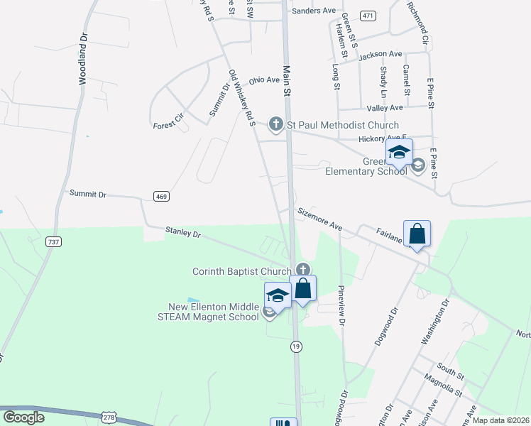 map of restaurants, bars, coffee shops, grocery stores, and more near 810 Old Whiskey Road South in New Ellenton