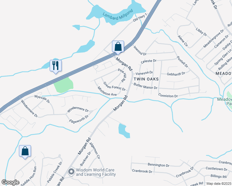 map of restaurants, bars, coffee shops, grocery stores, and more near 3007 Mistletoe Avenue in Hephzibah