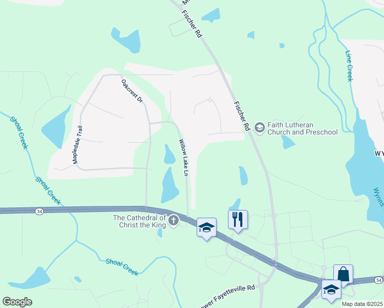 map of restaurants, bars, coffee shops, grocery stores, and more near 185 Willow Lake Lane in Sharpsburg