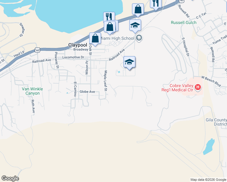 map of restaurants, bars, coffee shops, grocery stores, and more near 5740-5922 Maple Leaf Street in Miami