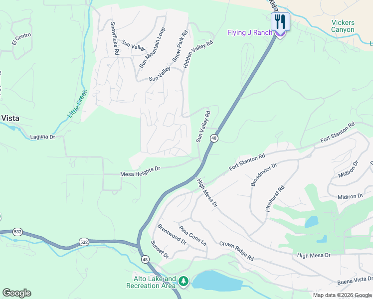 map of restaurants, bars, coffee shops, grocery stores, and more near Dancing Star Trail in Alto