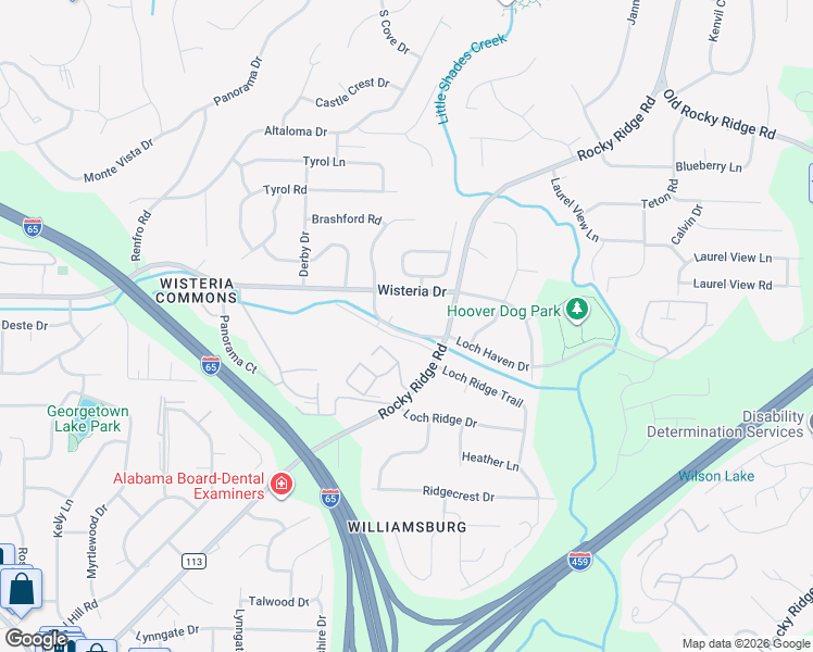 map of restaurants, bars, coffee shops, grocery stores, and more near 3324 Wisteria Drive in Vestavia Hills