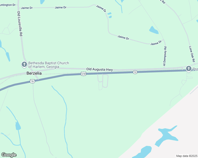 map of restaurants, bars, coffee shops, grocery stores, and more near 3566 Gordon Highway in Grovetown