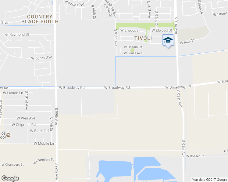 map of restaurants, bars, coffee shops, grocery stores, and more near 9545 West Broadway Road in Tolleson