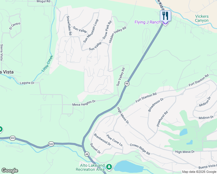 map of restaurants, bars, coffee shops, grocery stores, and more near Dancing Star Trail in Alto