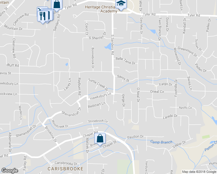 map of restaurants, bars, coffee shops, grocery stores, and more near 586 Turtle Creek Drive in Birmingham