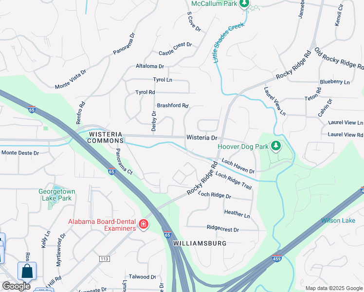 map of restaurants, bars, coffee shops, grocery stores, and more near 3304 Shallowford Road in Vestavia Hills