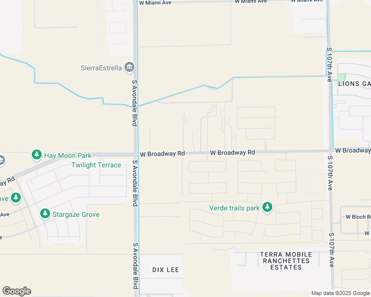 map of restaurants, bars, coffee shops, grocery stores, and more near 11230 West Broadway Road in Tolleson