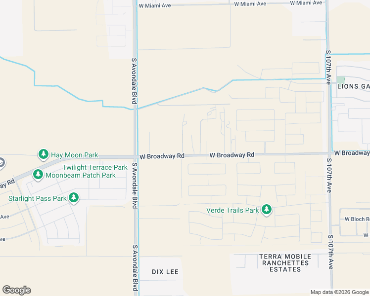 map of restaurants, bars, coffee shops, grocery stores, and more near 11230 West Broadway Road in Tolleson