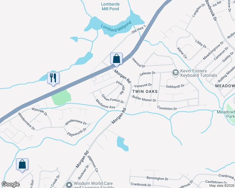 map of restaurants, bars, coffee shops, grocery stores, and more near 3403 Pine Hill Road in Hephzibah