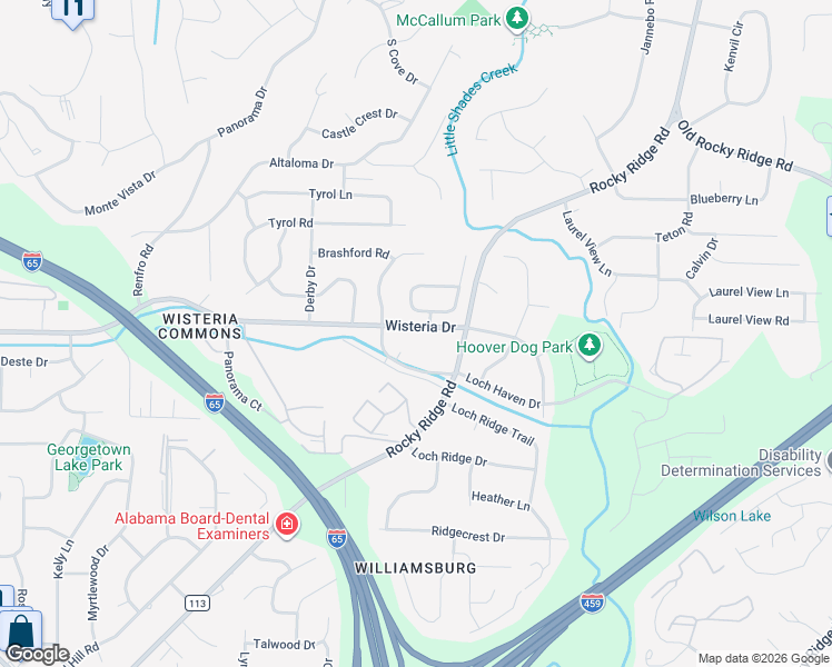 map of restaurants, bars, coffee shops, grocery stores, and more near 3324 Wisteria Drive in Vestavia Hills