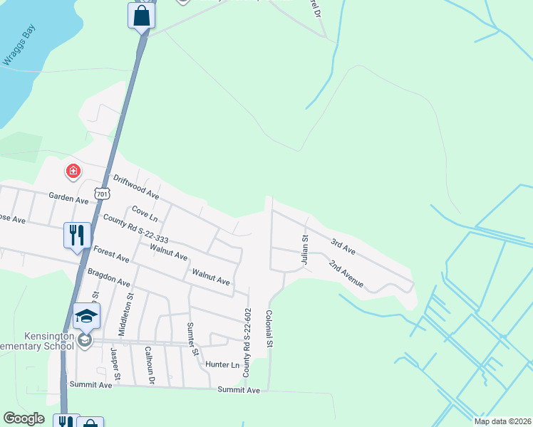 map of restaurants, bars, coffee shops, grocery stores, and more near 643 3rd Avenue in Georgetown