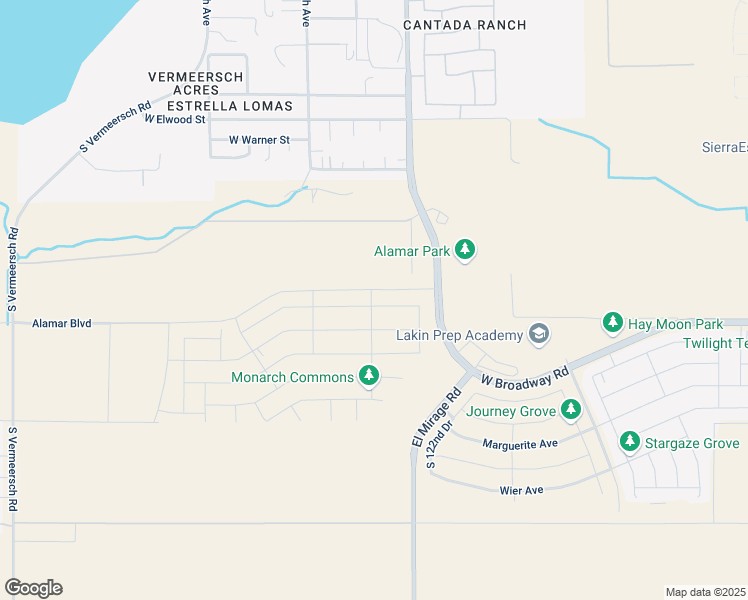 map of restaurants, bars, coffee shops, grocery stores, and more near 12300-12900 West Broadway Road in Avondale