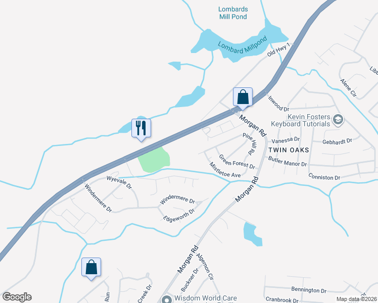 map of restaurants, bars, coffee shops, grocery stores, and more near 3640 Deans Bridge Road in Hephzibah