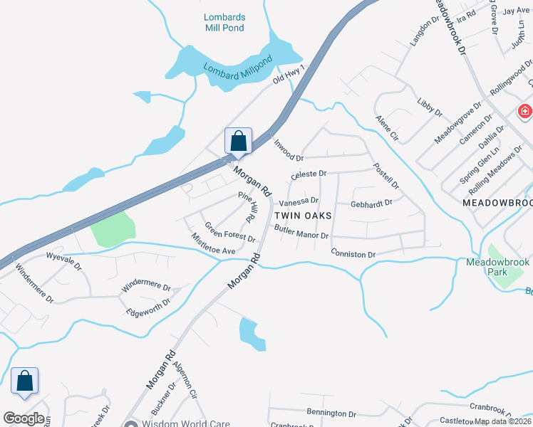 map of restaurants, bars, coffee shops, grocery stores, and more near 3425 Morgan Road in Hephzibah