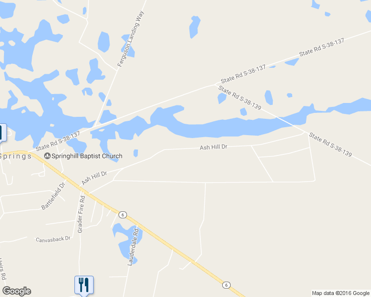 map of restaurants, bars, coffee shops, grocery stores, and more near 226-228 Ash Hill Drive in Eutawville