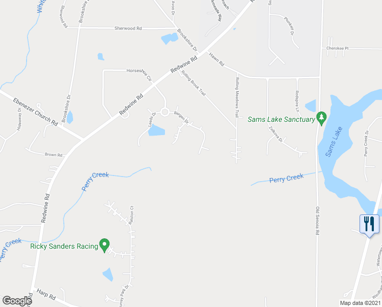 map of restaurants, bars, coffee shops, grocery stores, and more near 205 Bergen Drive in Fayetteville