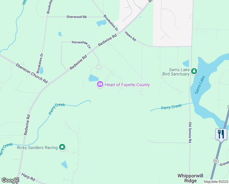 map of restaurants, bars, coffee shops, grocery stores, and more near 205 Bergen Drive in Fayetteville