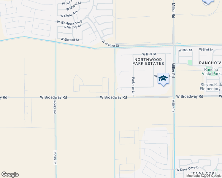 map of restaurants, bars, coffee shops, grocery stores, and more near 25450 West Pueblo Avenue in Buckeye