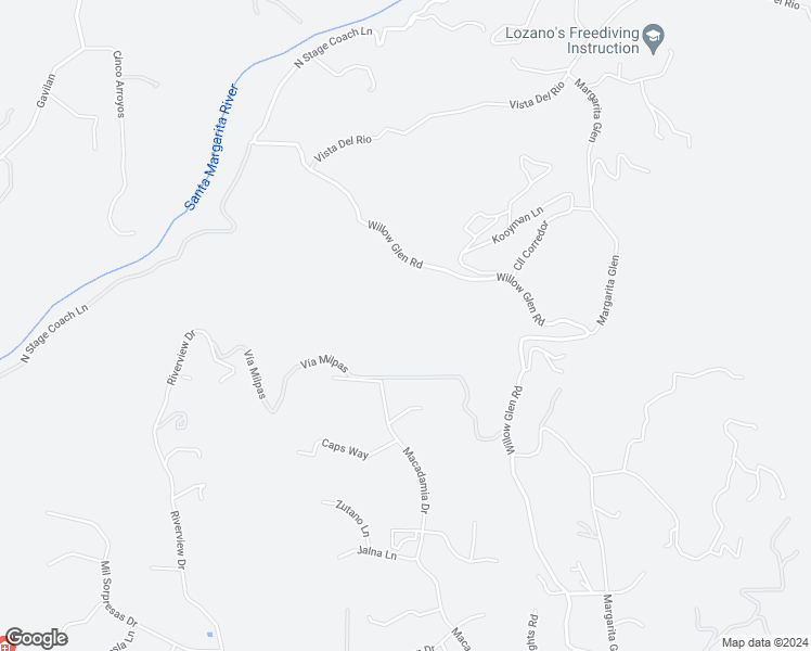 map of restaurants, bars, coffee shops, grocery stores, and more near 2100 Willow Glen Road in Fallbrook