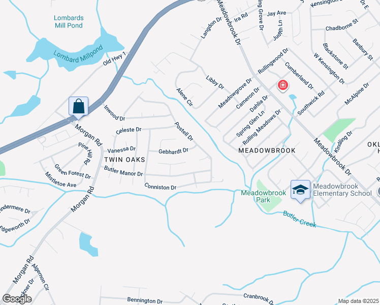 map of restaurants, bars, coffee shops, grocery stores, and more near 2905 Gebhardt Drive in Hephzibah
