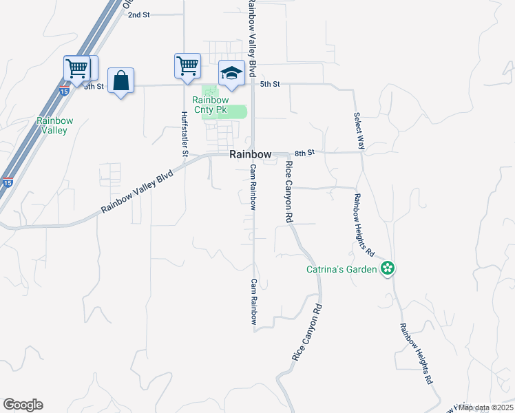 map of restaurants, bars, coffee shops, grocery stores, and more near 1905-7 Camino Rainbow in Fallbrook