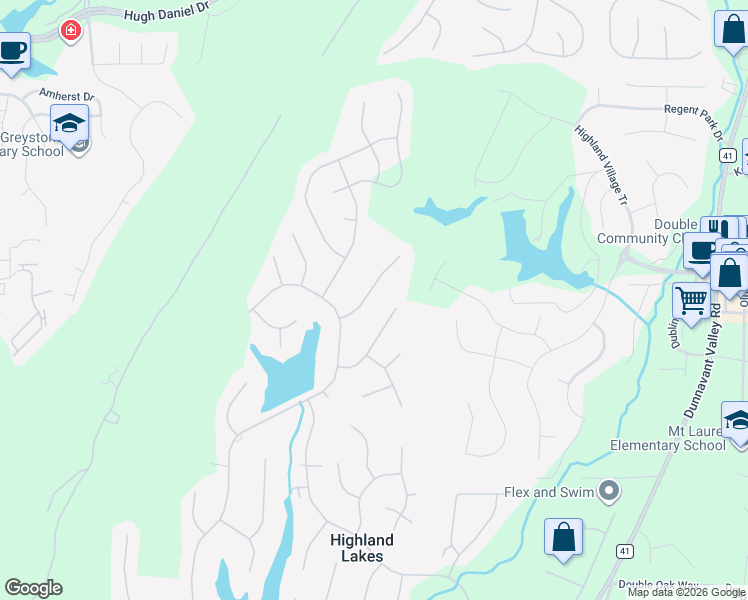 map of restaurants, bars, coffee shops, grocery stores, and more near 1031 Hermitage Circle in Birmingham