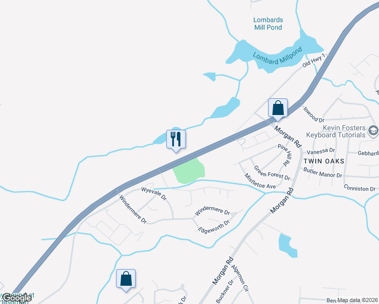 map of restaurants, bars, coffee shops, grocery stores, and more near 3649 Deans Bridge Road in Hephzibah
