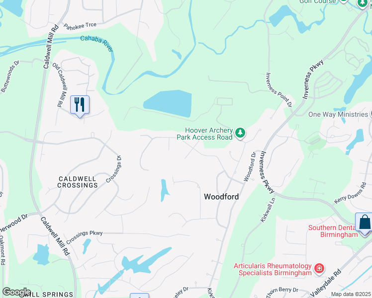 map of restaurants, bars, coffee shops, grocery stores, and more near 3504 Wyngate Trce in Birmingham