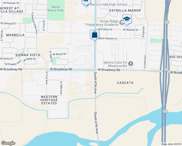 map of restaurants, bars, coffee shops, grocery stores, and more near in Phoenix