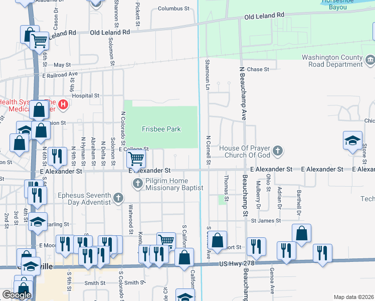 map of restaurants, bars, coffee shops, grocery stores, and more near 244 Garrett Street in Greenville
