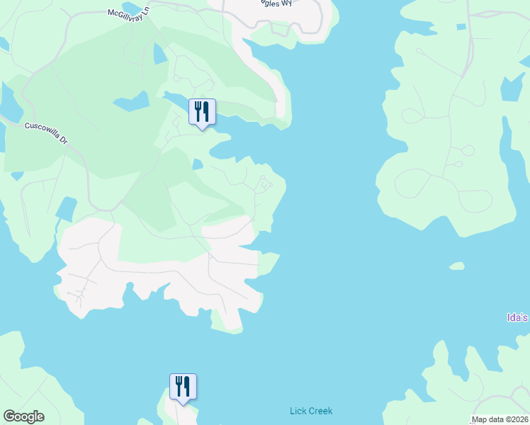 map of restaurants, bars, coffee shops, grocery stores, and more near 146 Iron Horse Drive in Eatonton