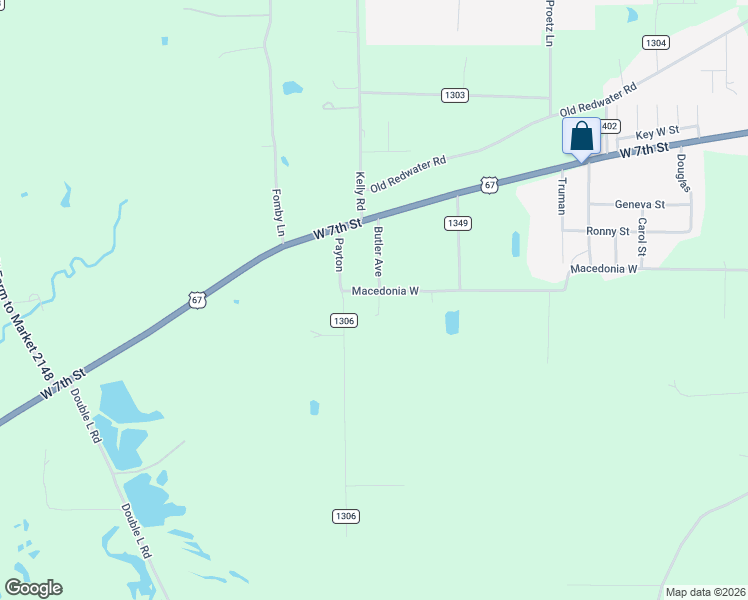 map of restaurants, bars, coffee shops, grocery stores, and more near 158 Payton Road in Texarkana