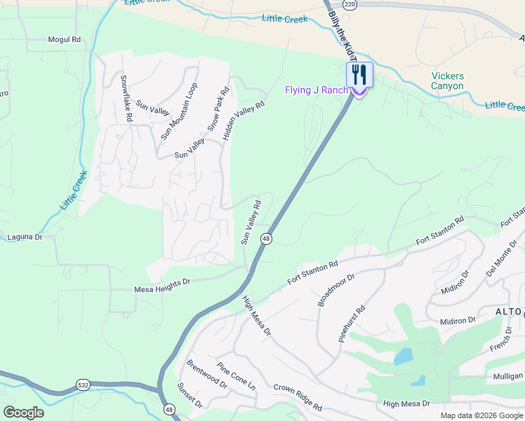 map of restaurants, bars, coffee shops, grocery stores, and more near 204 Sun Valley Road in Lincoln County