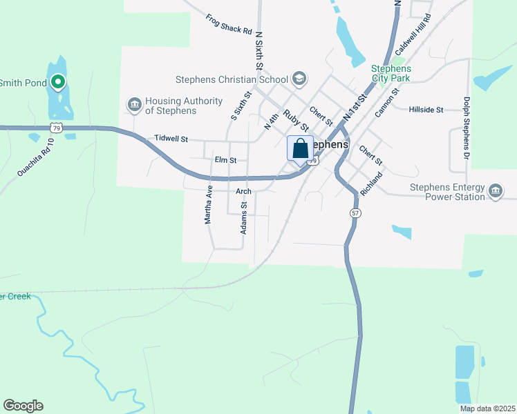 map of restaurants, bars, coffee shops, grocery stores, and more near 123 Belefonta Street in Stephens
