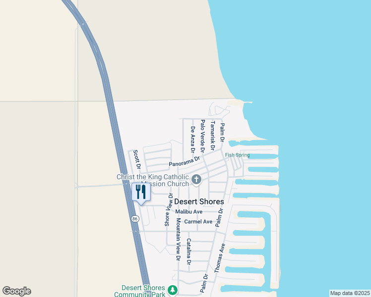 map of restaurants, bars, coffee shops, grocery stores, and more near 3850 Mountain View Drive in Thermal