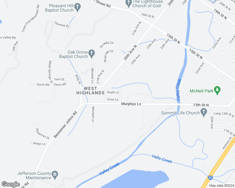 map of restaurants, bars, coffee shops, grocery stores, and more near 5206 Gayle Lane in Hueytown