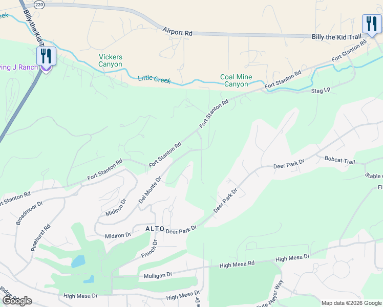 map of restaurants, bars, coffee shops, grocery stores, and more near 166 Del Monte Drive in Alto