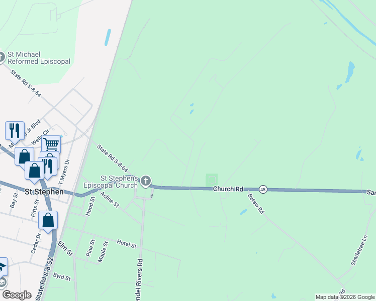 map of restaurants, bars, coffee shops, grocery stores, and more near 148 Upton Road in Saint Stephen