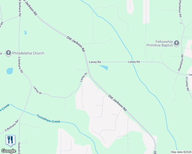 map of restaurants, bars, coffee shops, grocery stores, and more near 1029 Old Jackson Road in Locust Grove