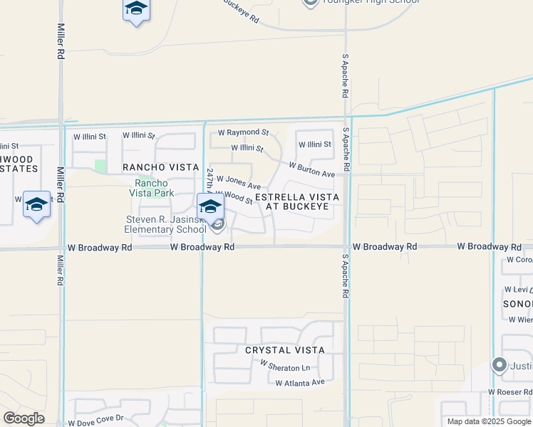 map of restaurants, bars, coffee shops, grocery stores, and more near 4225 South Sexson Drive in Buckeye
