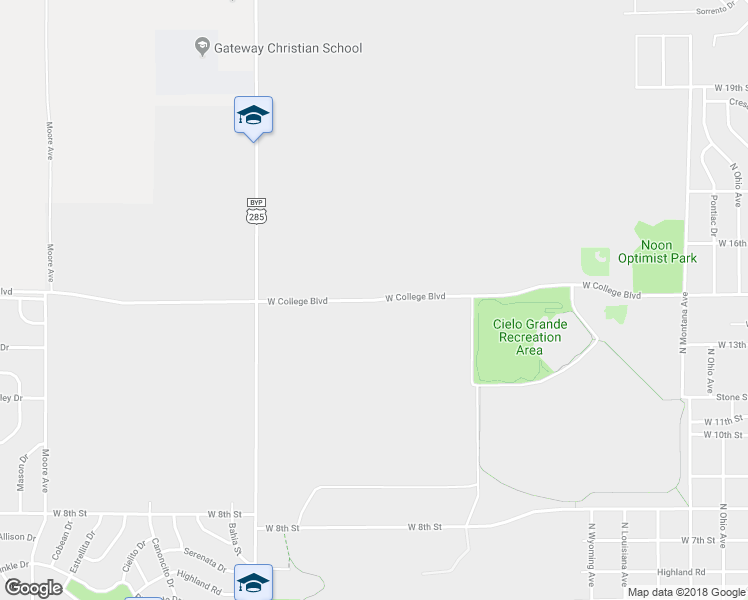 map of restaurants, bars, coffee shops, grocery stores, and more near West College Boulevard in Roswell