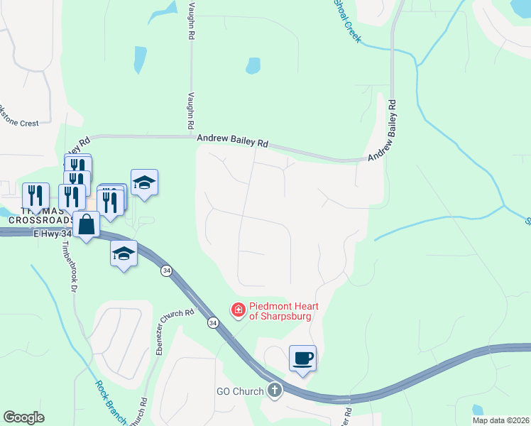 map of restaurants, bars, coffee shops, grocery stores, and more near 40 1st Manassas Way West in Sharpsburg